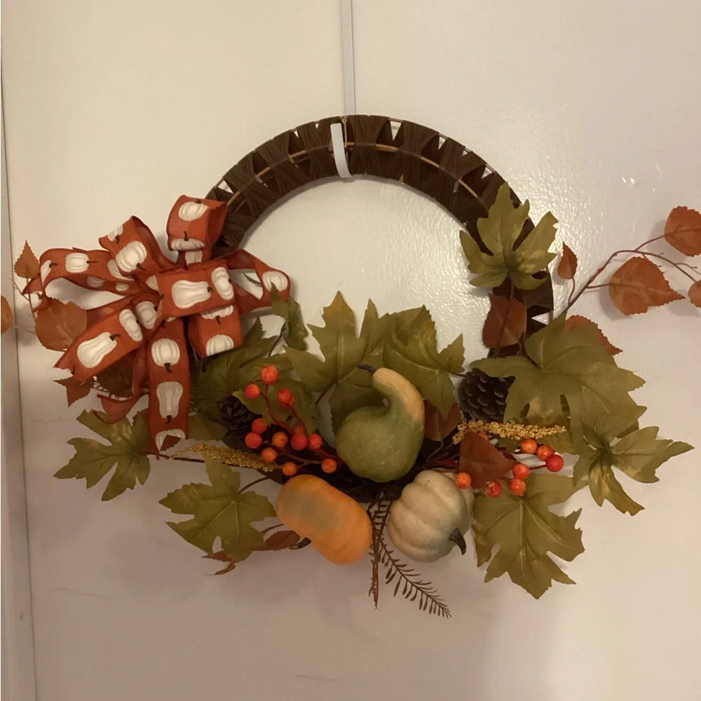 Autumn Harvest Wreath with Bow